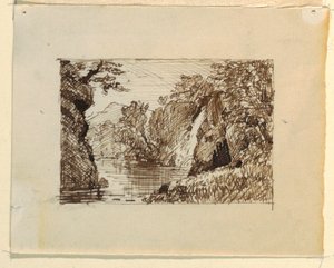 Desenho, Paisagem imaginária com, ca. 1870-73 de Frederic Edwin Church