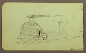 Desenho, Picos de Itaccihuatl; Verso: Forno de cozer, 1883 de Frederic Edwin Church