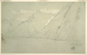Desenho, Königssee a partir do Falkenstein, julho de 1868 de Frederic Edwin Church