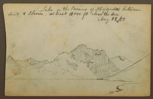 Desenho, Lago, Deserto de Mojanda, Equador, 29 de agosto de 1853 de Frederic Edwin Church