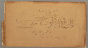 Desenho, Lago e margem, possivelmente 1876 de Frederic Edwin Church