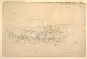 Desenho, Lagos perto da casa da montanha, setembro de 1844 de Frederic Edwin Church