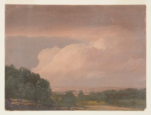 Desenho, Paisagem (possivelmente Vale do Hudson), 1860-70 de Frederic Edwin Church