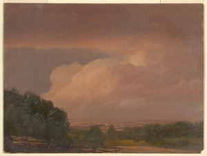 Desenho, Paisagem (possivelmente Vale do Hudson), 1860-70 de Frederic Edwin Church