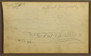 Desenho, Paisagem, Guayaquil, Equador, 21 de maio de 1857 de Frederic Edwin Church