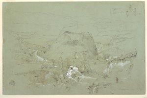 Desenho, Paisagem perto de Guaranda, Equador, 5 de junho de 1857 de Frederic Edwin Church
