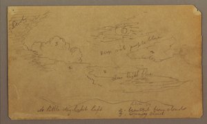 Desenho, Paisagem; Verso: Esboços Botânicos, 1865 de Frederic Edwin Church