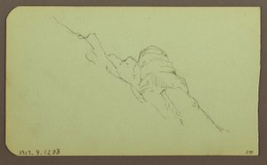 Desenho, Paisagem; Verso: Lado da montanha, 1883 de Frederic Edwin Church