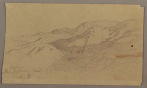Desenho, Vista da paisagem de Farm Galleway Hill, Jamaica, Índias Ocidentais, agosto de 1865 de Frederic Edwin Church