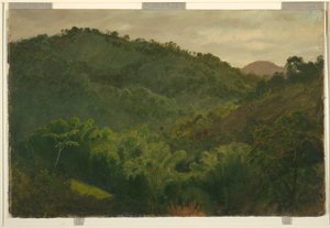 Desenho, Paisagem da Jamaica, Índias Ocidentais, 1865 de Frederic Edwin Church