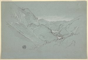 Desenho, Paisagem dos Alpes, agosto-setembro de 1868 de Frederic Edwin Church