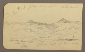 Desenho, Paisagem, casas; Verso: copa de árvore, fevereiro de 1885 de Frederic Edwin Church