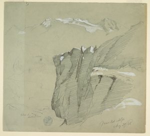 Desenho, Paisagem nos Alpes Berneses, 28 de agosto de 1868 de Frederic Edwin Church