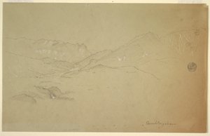 Desenho, Paisagem perto de Berchtesgaden, junho-julho de 1868 de Frederic Edwin Church