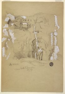 Desenho, Paisagem perto das Termas de Caracalla, Roma, fevereiro de 1869 de Frederic Edwin Church
