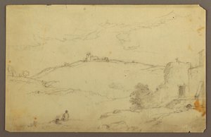 Desenho, Paisagem com figuras, 1885 de Frederic Edwin Church