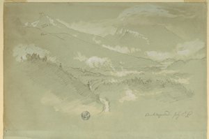 Desenho, Paisagens, bairro de Berchtesgaden, 1868 de Frederic Edwin Church
