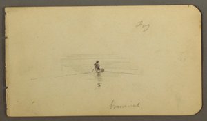 Desenho, Homem em canoa, possivelmente 1878 de Frederic Edwin Church