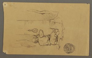 Desenho, Homem a barbear-se, visto de costas, possivelmente 1878 de Frederic Edwin Church