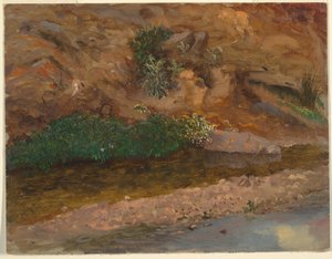 Desenho, Margem de um riacho, 1860-70 de Frederic Edwin Church