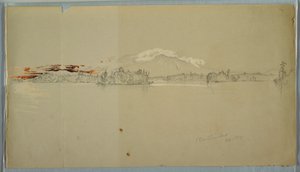 Desenho, Millinocket Lake, vista do Monte Katahdin, setembro de 1878 de Frederic Edwin Church