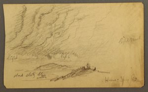 Desenho, Névoa sobre o rio e as colinas, junho de 1882 de Frederic Edwin Church