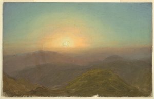 Desenho, Paisagem matinal, 1865 de Frederic Edwin Church