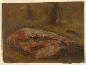 Desenho, Mossy Rock, agosto de 1845 de Frederic Edwin Church