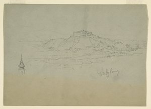Desenho, Motivo de cidade em país montanhoso, 1868 de Frederic Edwin Church