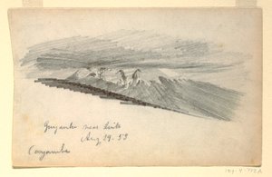 Desenho, Monte Cayambe, Equador, 29 de agosto de 1853 de Frederic Edwin Church