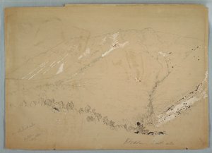 Desenho, Monte Katahdin, visto do sul, agosto de 1852 de Frederic Edwin Church