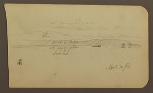 Desenho, Paisagem de montanha, Figura; Verso: Paisagem, 30 de abril de 1885 de Frederic Edwin Church