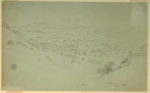 Desenho, Paisagem de montanha, Jamaica, 1865 de Frederic Edwin Church