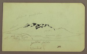 Desenho, Paisagem de montanha, "O Itaccihuatl"; Verso: Picos de montanha, 1883 de Frederic Edwin Church