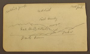 Desenho, Paisagem de montanha; Verso: Inscrições, 1885 de Frederic Edwin Church