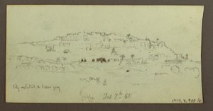 Desenho, Montanha com vista para a água, possivelmente em fevereiro de 1868 de Frederic Edwin Church