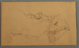 Desenho, Picos de Montanha, 1868 de Frederic Edwin Church