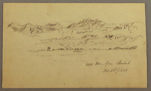 Desenho, Mountain Peaks, 22 de fevereiro de 1868 de Frederic Edwin Church