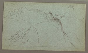 Desenho, Picos da Montanha, possivelmente em julho de 1868 de Frederic Edwin Church