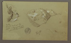 Desenho, Picos da Montanha, Rio, julho de 1868 de Frederic Edwin Church