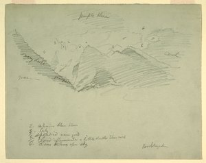 Desenho, Picos de montanha perto de Berchtesgaden, Baviera, junho-julho de 1868 de Frederic Edwin Church