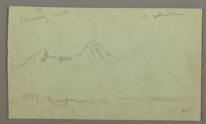 Desenho, Picos de Montanha, possivelmente 1868 de Frederic Edwin Church