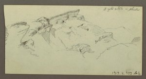Desenho, Picos de Montanha, possivelmente 1868 de Frederic Edwin Church