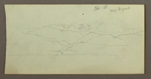 Desenho, Cordilheira, fevereiro de 1868 de Frederic Edwin Church