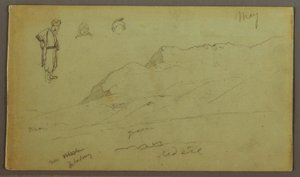 Desenho, Cordilheira, Estudos de figuras, possivelmente em maio de 1868 de Frederic Edwin Church