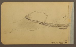 Desenho, Lado da montanha, torre; Verso: Lado da montanha, 1889 de Frederic Edwin Church