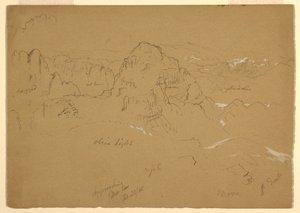 Desenho, Montanha, Wady el-Arabah, 23 de fevereiro de 1868 de Frederic Edwin Church