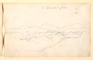 Desenho, Paisagem de montanha, Colômbia, 1853 de Frederic Edwin Church