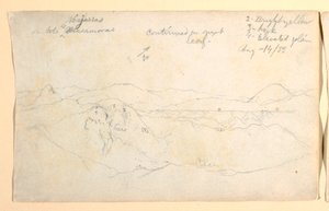 Desenho, Paisagem de montanha, Colômbia, 14 de agosto de 1853 de Frederic Edwin Church