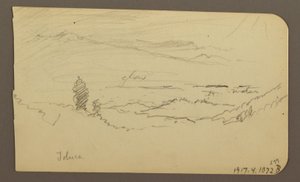Desenho, Paisagem de montanha, Toluca; Verso: Montanha, Toluca, 20 de abril de 1885 de Frederic Edwin Church